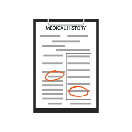 Medical history vector. History record about healthcare illustrationのイラスト素材