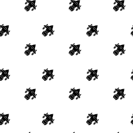 Pattern background with space shuttle. Spaceship and spacecraft, vector illustrationのイラスト素材