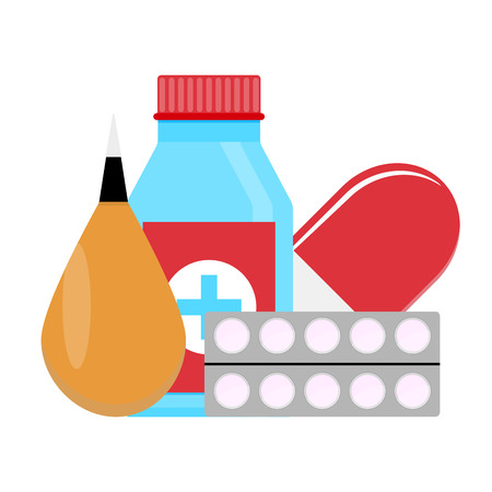 Medicine bottle for health and drugs illustration.のイラスト素材