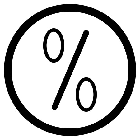 Icon percent in round badge for investment illustration.のイラスト素材