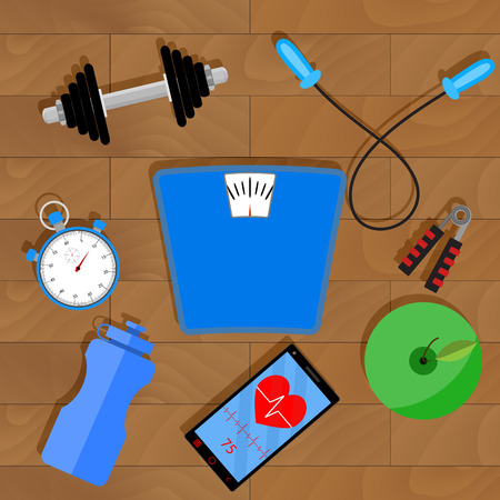 Music and sport, lose and activity fitness illustration.のイラスト素材
