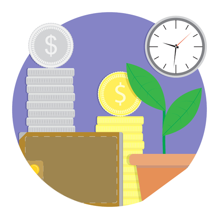 Financial growth and development vector icon. Web app icon fund and wealth account illustrationのイラスト素材