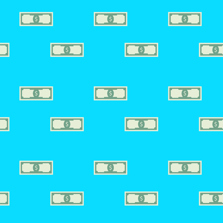 Seamles pattern with dollar bill. Financial, background with green banknote, vector illustrationのイラスト素材