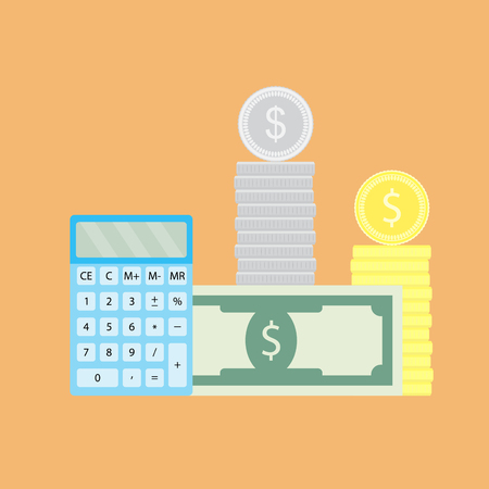 Count money vector. Saving cash, investment financial and payment tax illustrationのイラスト素材