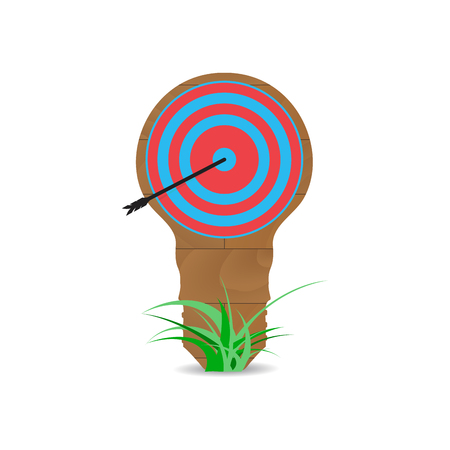 Idea targer vector. Bullseye board, finance dart center illustrationのイラスト素材