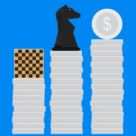 Strategies for making money. Innovation strategic on chessboard, method organize and solve.のイラスト素材