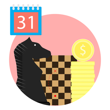 Strategy finance time icon. Development and solution, vector illustrationのイラスト素材