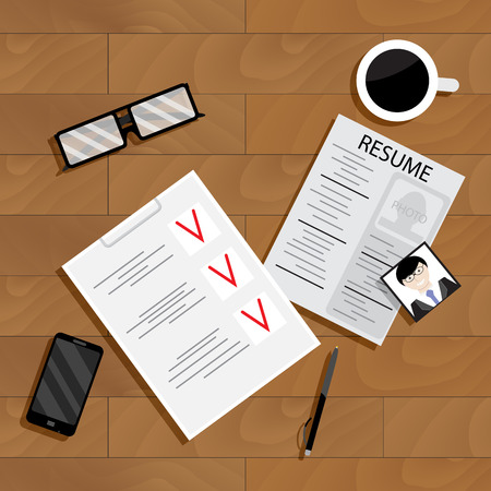 Recruitment vector concept. Official document resume illustrationのイラスト素材