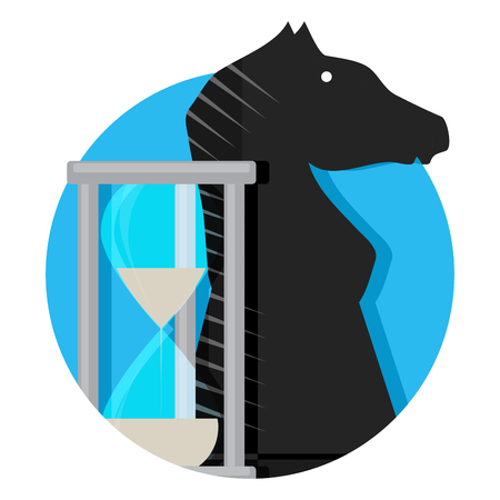 Time and strategy icon. Tactical and efficiency strategy, tactic, organization time. Vector illustrationのイラスト素材