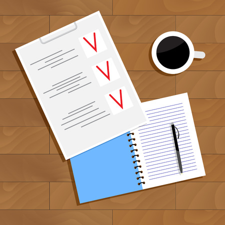 Planning vector concept. Business management list, plan and organization illustrationのイラスト素材