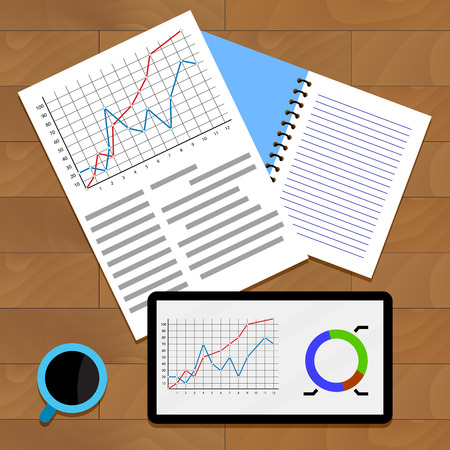 Exchange data chart. Analytic finance statistical, vector illustrationのイラスト素材