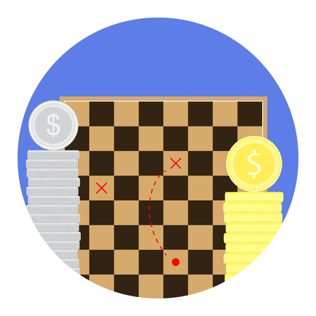 Tactics of earning money. Plan efficiency and innovation, profit stack, vector illustrationのイラスト素材