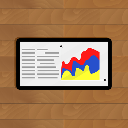 Layer chart on tablet. Color chart information, vector illustrationのイラスト素材