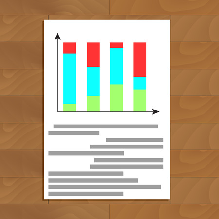 Color bar chart. Infochart plan, analysis marketing finance chart, vector illustrationのイラスト素材