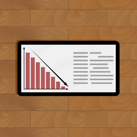 Crisis, financial decline. Information and infochart, annual decline infographic, vector illustrationのイラスト素材