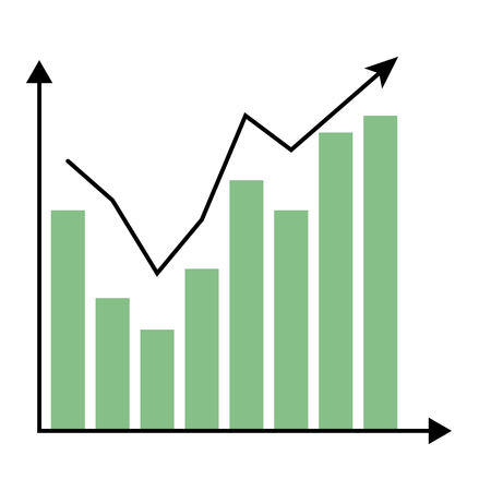 Template growth chart. Data infomation graph, infochart report, vector illustrationのイラスト素材