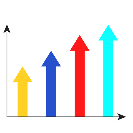 Arrow growth chart. Statistic infographic and infochart, vector illustrationのイラスト素材