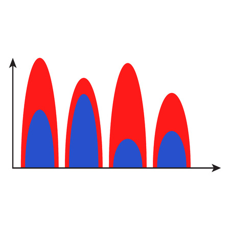 Wave chart color. Finance infomation template infochart, vector illustrationのイラスト素材