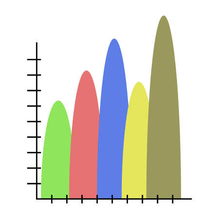 Template wave color chart. Finance plan info layer for report infograph, vector illustrationのイラスト素材