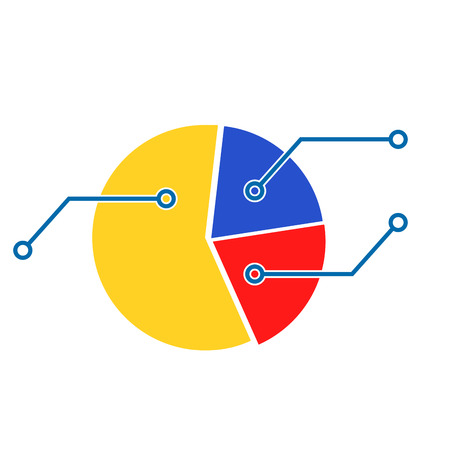 Pie Chart Template. Economic information financial, infograph management report, vector illustrationのイラスト素材