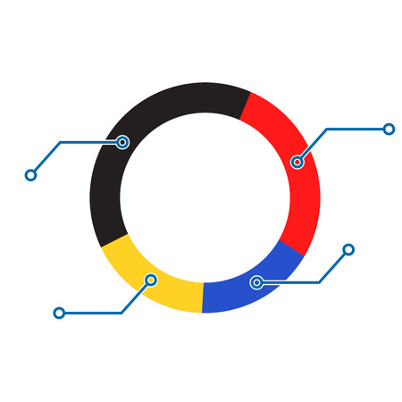 Pie color chart. Infochart financial statistic, vector illustrationのイラスト素材