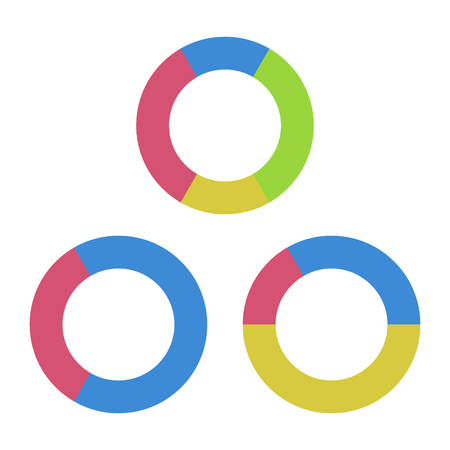 Round color chart. Template data element for infograph statistic, vector illustrationのイラスト素材