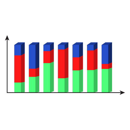 3D template graphic. Volume chart data isolated, vector illustrationのイラスト素材