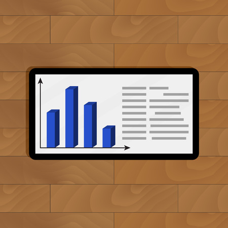 Statistical infochart on tablet. Info data on digital device, vector illustrationのイラスト素材