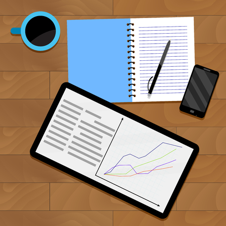 analytics infographic, statistical report, accounting illustrationのイラスト素材