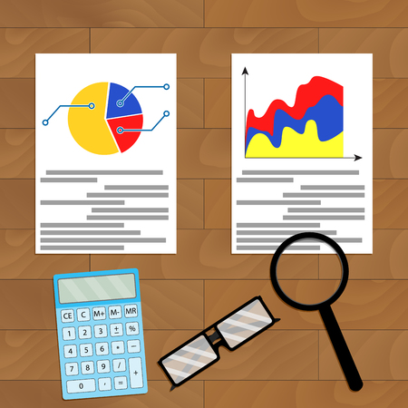 Comparing statistics. analytical infographic, accounting illustrationのイラスト素材