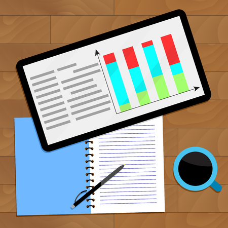 Chart statistical research, financial analytics information illustrationのイラスト素材