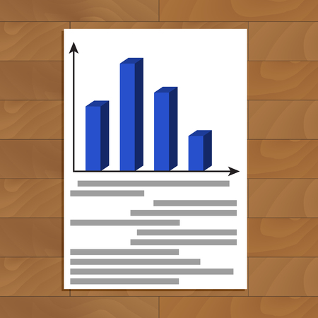 Annual report file with color infograph trend, illustrationのイラスト素材