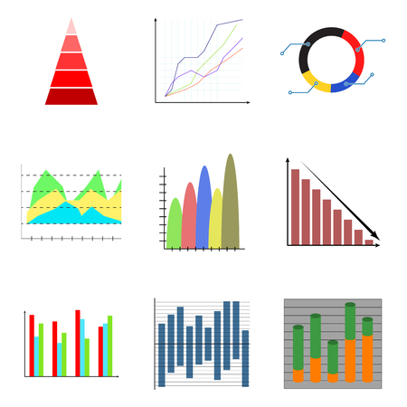 Color infographic set for report marketing, diagram, colored for business, illustrationのイラスト素材