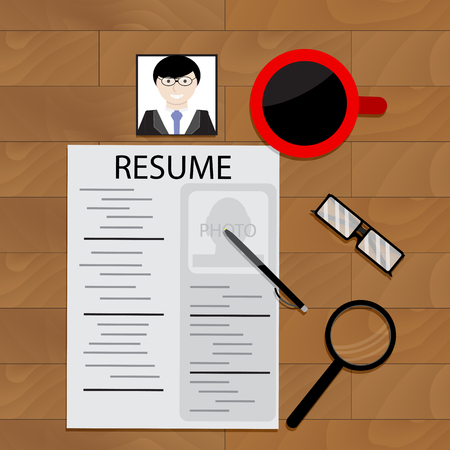 Job hunting vector, career and job seeker, recruitment job application illustrationのイラスト素材