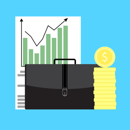 Growth of business capital. Finance investment capital, vector venture capital and raising capital chart illustrationのイラスト素材
