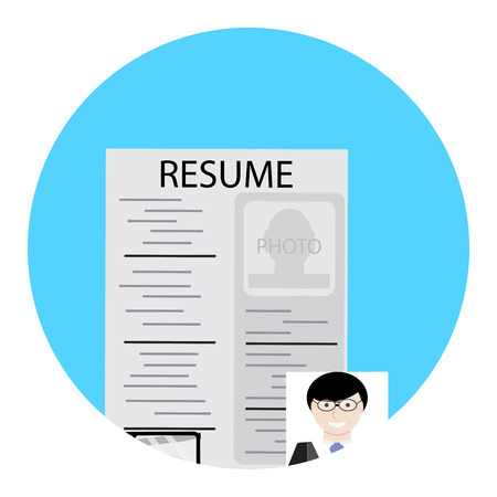 Search for employee human resource. Hr and human resource management, vector human resources icon, illustration recruitment and hiringのイラスト素材