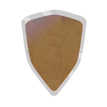 Knight shield illustration of woodのイラスト素材