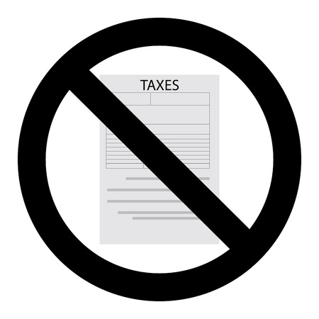 Prohibition of taxation symbol. Vector forbidden tax sign illustration.のイラスト素材