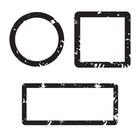 Form set stamp texture square and round. Rectangle frame border, vector illustration.のイラスト素材