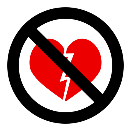 No broken heart Vector badge ban broke love and passion illustrationのイラスト素材