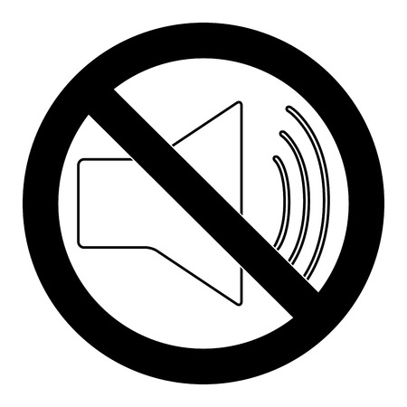Ban speaker sound and no music audio illustrationのイラスト素材