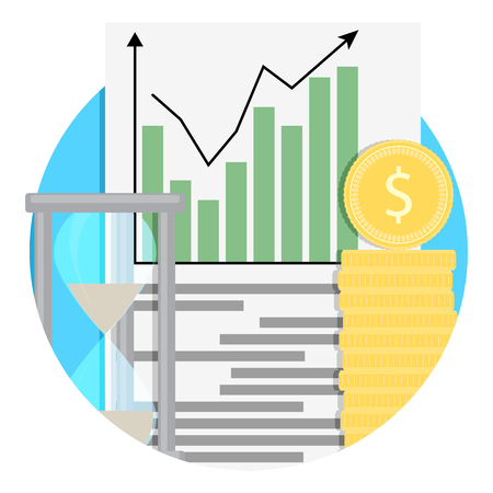An  Analysis and management strategy, saving capital Vector illustrationのイラスト素材
