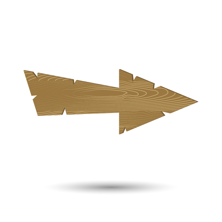 Arrow wooden isolated. Signboard symbol panel, vector illustrationのイラスト素材