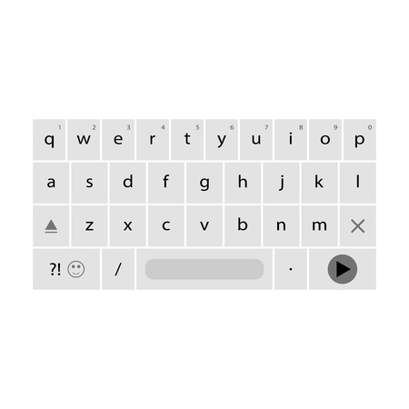 Keyboard smartphone isolated. Vector keyboard phone with touch button for messaging interface communication illustrationのイラスト素材
