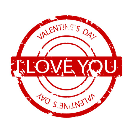 I love you rubber stamp. Love symbol rubber seal, vector valentine grunge imprint illustration.のイラスト素材