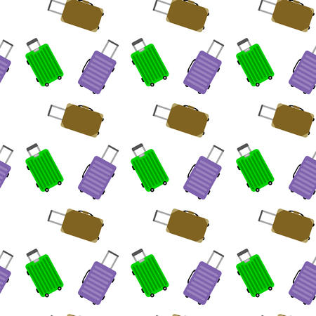 Baggage for journey and luggage tourism pattern seamless. Bag for voyage and travel pattern. Vector illustration.のイラスト素材