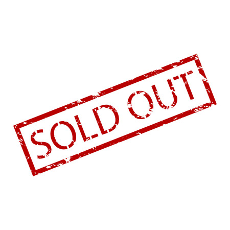 Sold out rubber stamp. Rubber stamp grunge red. Sold out text mark vector illustration.のイラスト素材