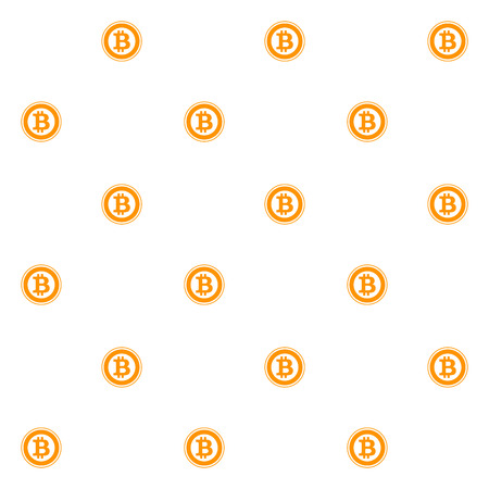 Bitcoin seamless pattern flat. Vector btc currency money flat, mining and cryptocurrency illustration.のイラスト素材