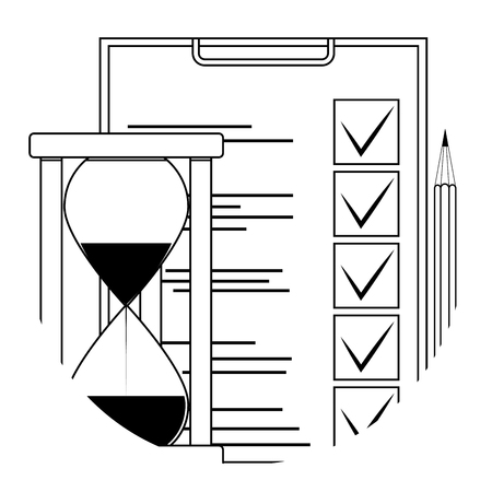 Test exam education icon badge for mobile app. Check quiz and examination, questionnaire linear. Vector illustrationのイラスト素材