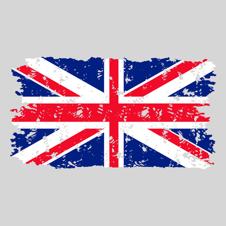 United kingdom flag grunge texture stamp. Vector uk britain, print texture scratched illustrationのイラスト素材